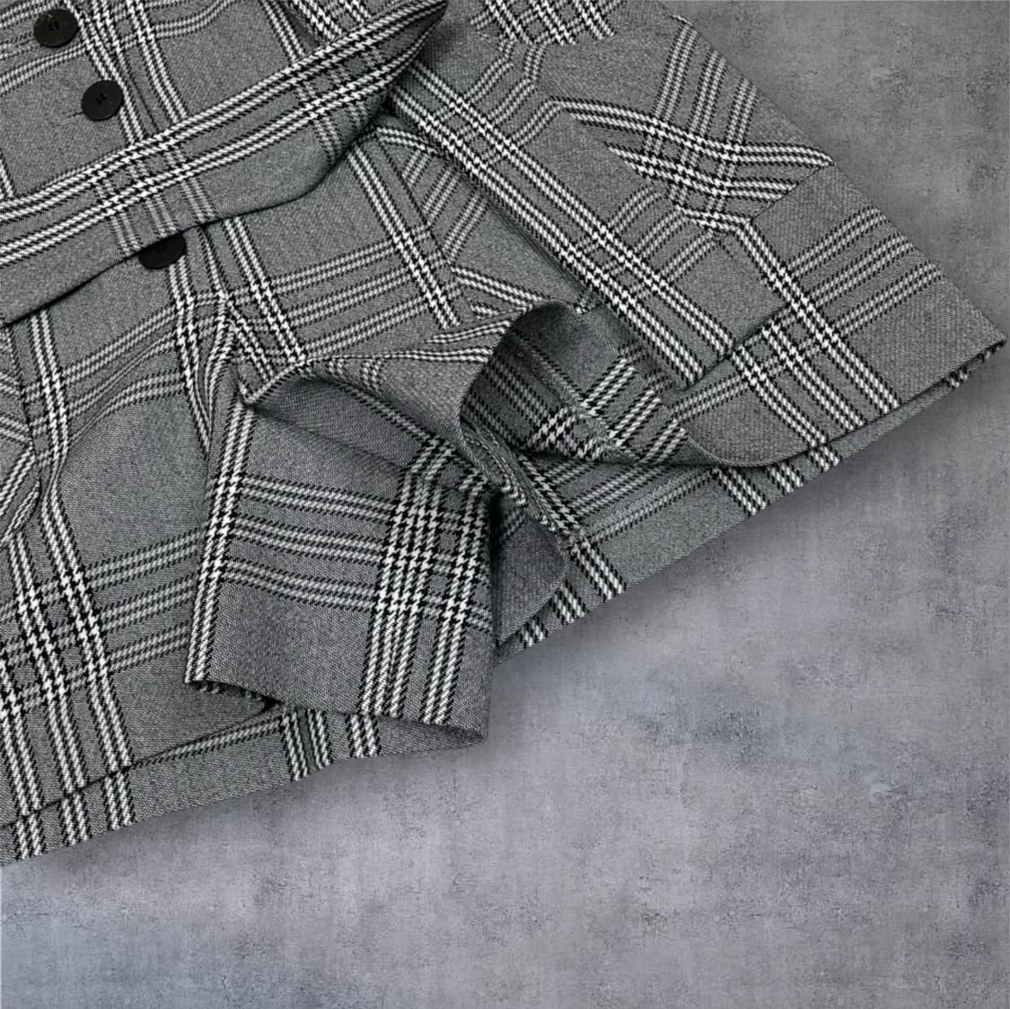 마쥬 Maje 그레이 체크 블레이저 하이웨스트 반바지 셋업 38 상품이미지9