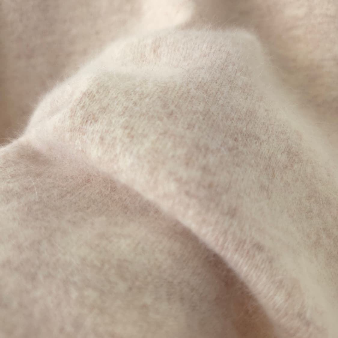 베이지 앙고라 블렌드 반팔 니트 상품이미지6