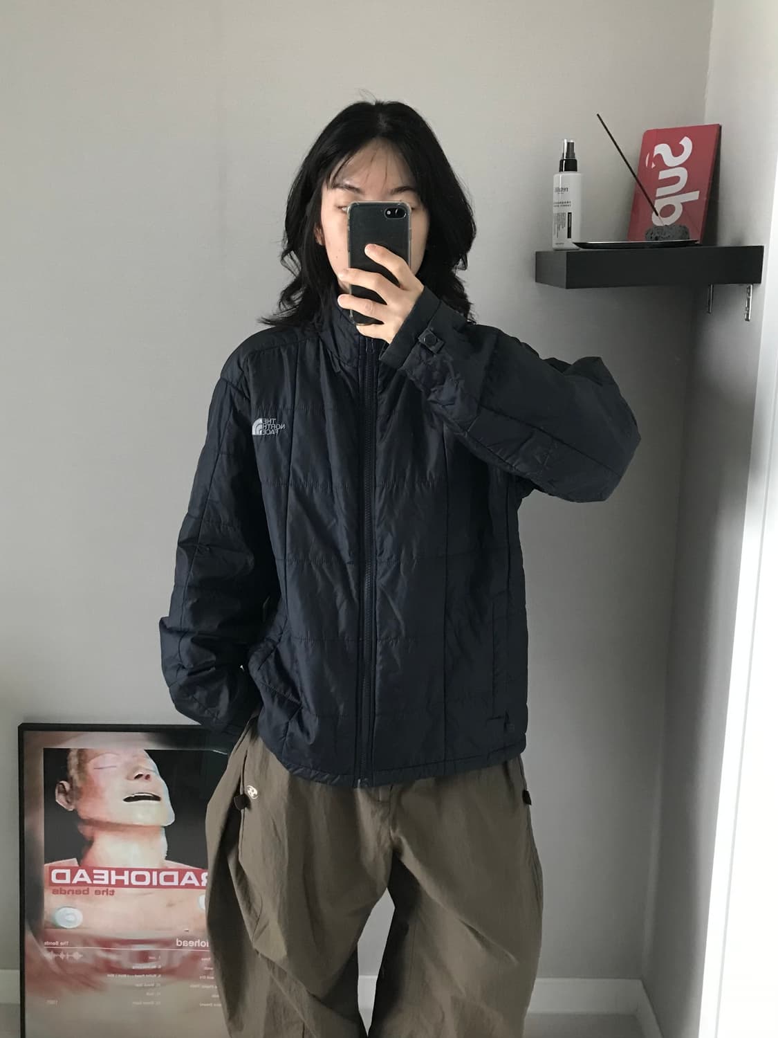 노스페이스 로고 블랙 경량 패딩 상품이미지4