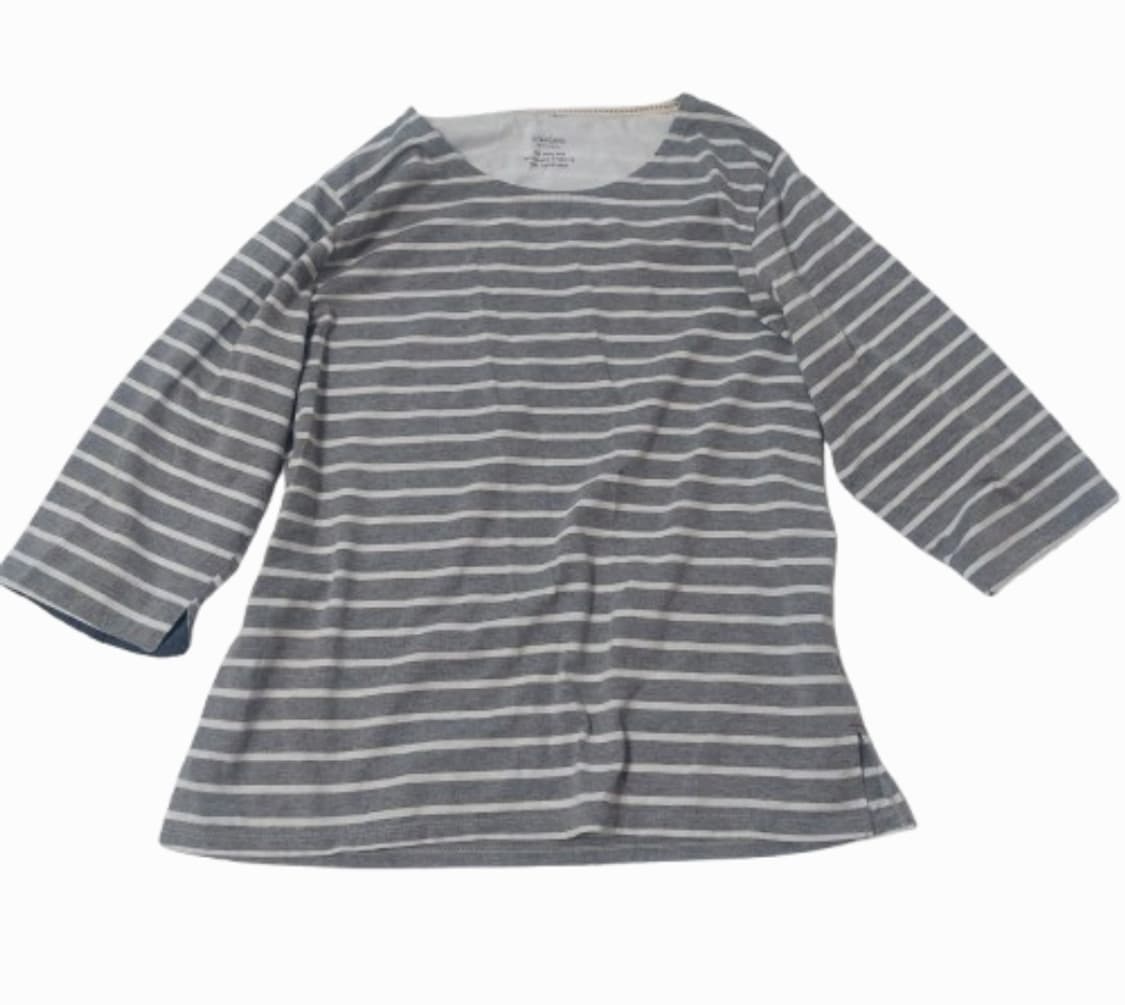 모리걸 너드 기본 회색 스트라이프 롱슬리브 상품이미지1