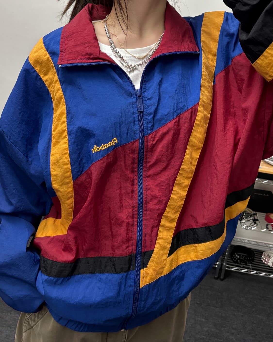 리복 00s 올드스쿨 배색 바람막이 자켓 상품이미지2