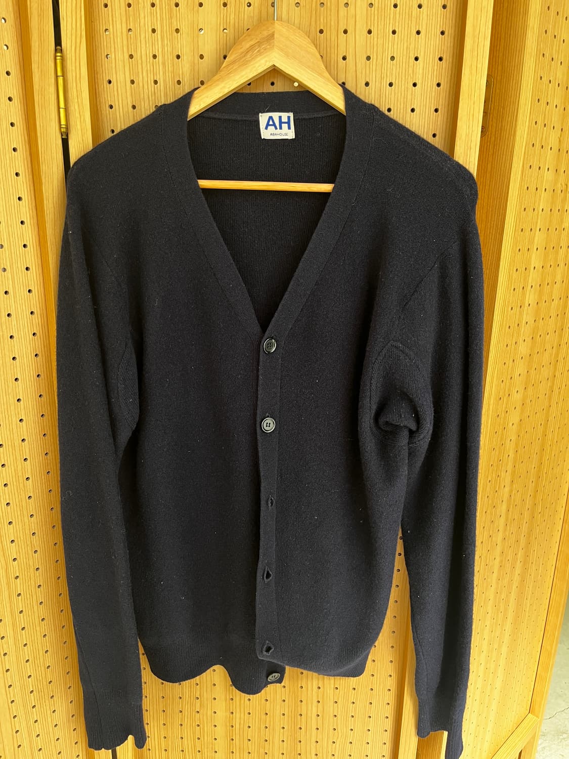 ABAHOUSE 울 혼방 가디건 네이비 상품이미지1