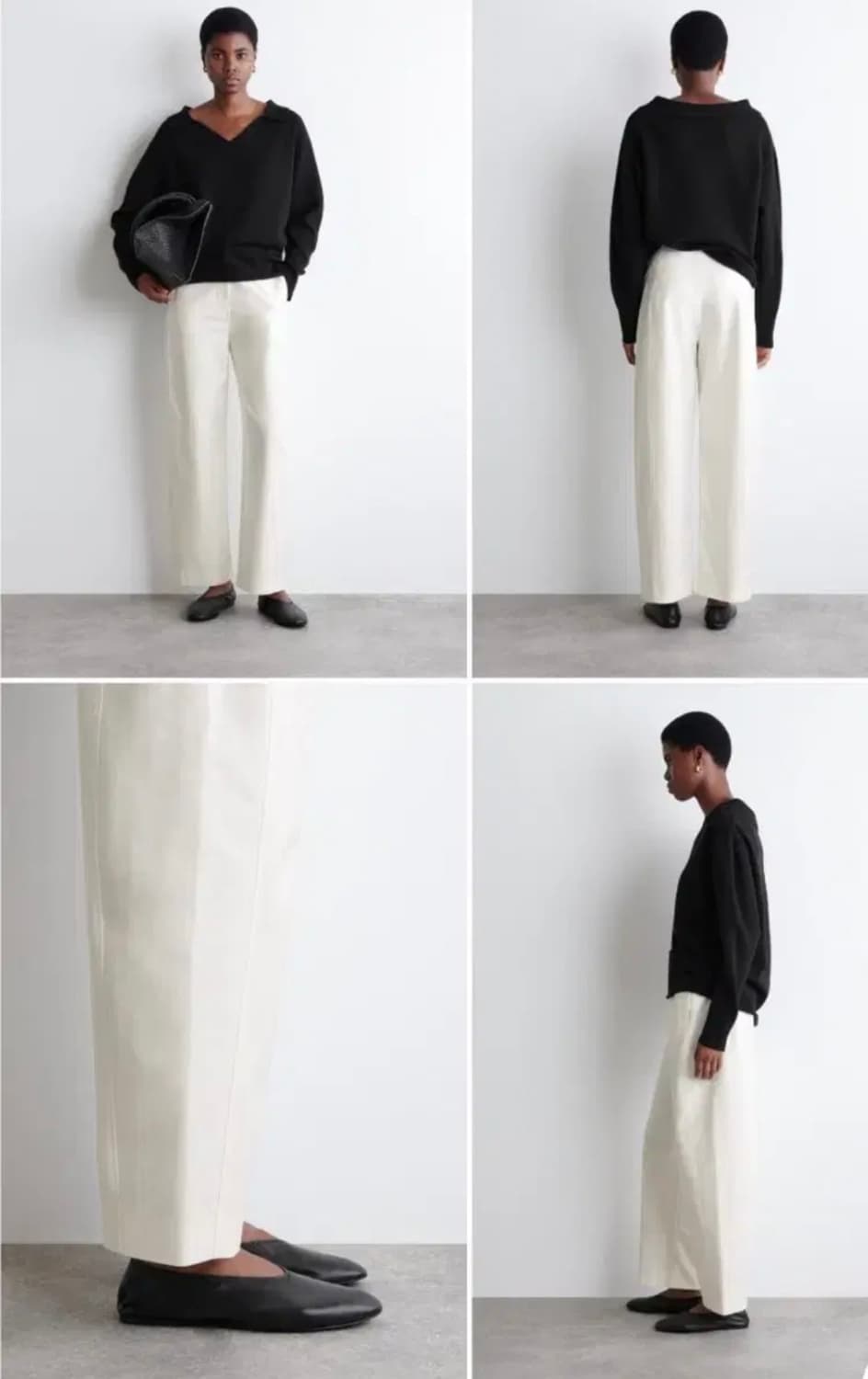(새상품) cos 코스 코튼 배럴팬츠 화이트 상품이미지1