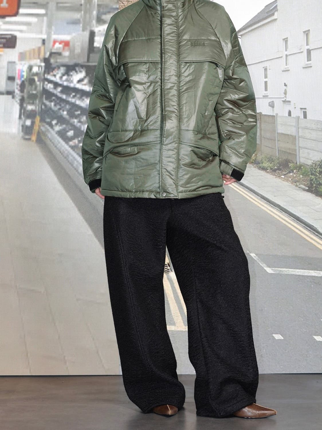 세릭 울와이드 밴딩 팬츠 블랙 상품이미지3