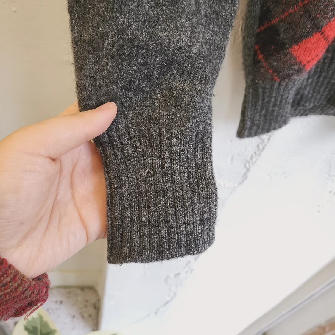 Beverly hills 아가일 울100 니트 상품이미지5