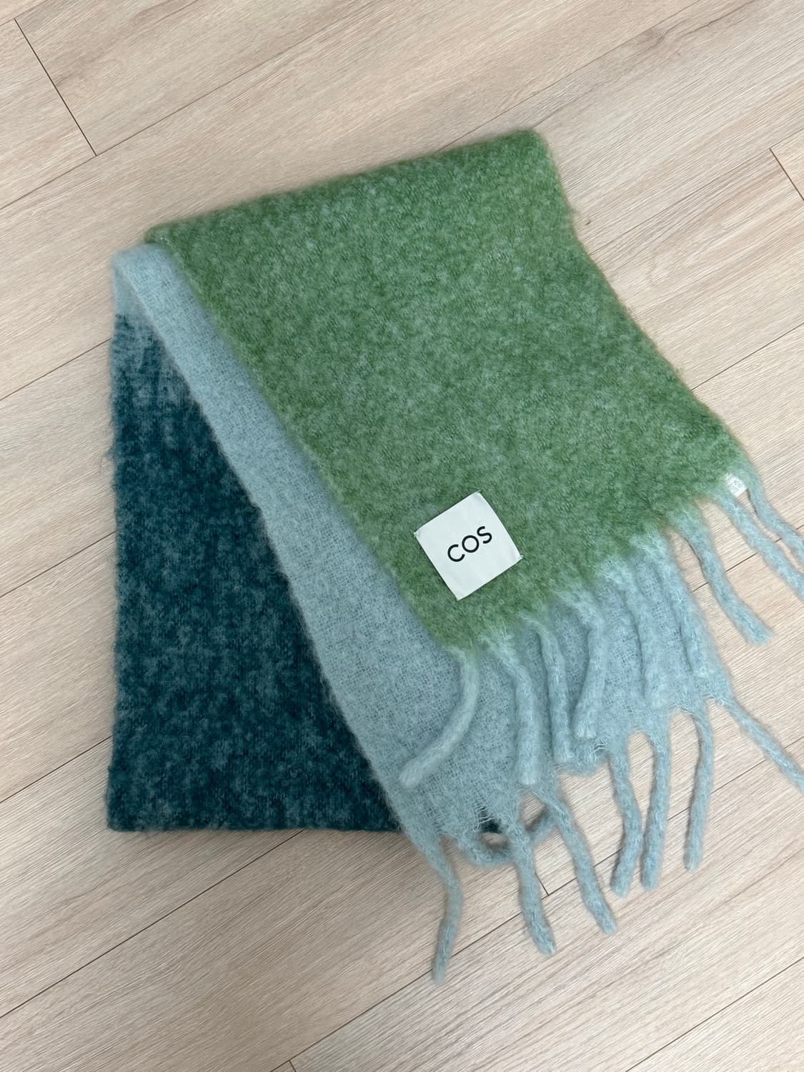 코스 오버사이즈 모헤어 블렌드 머플러 다크 터콰이즈 상품이미지1