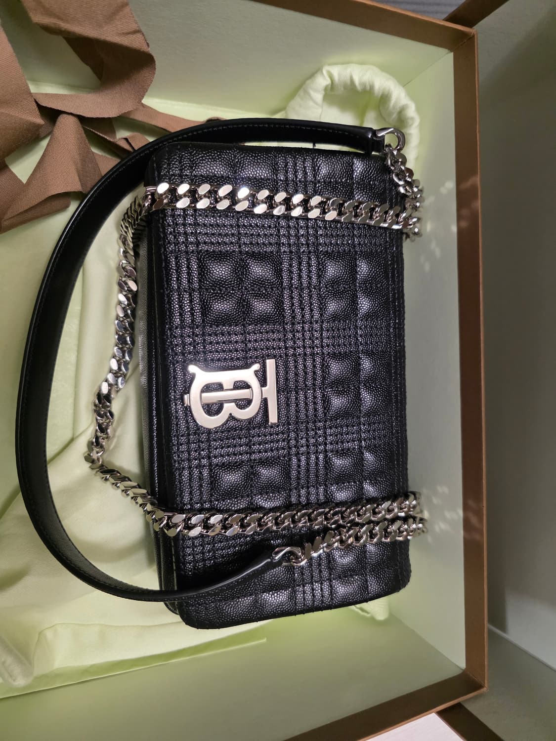 버버리 롤라백 스몰 퀼팅 블랙 은장 상품이미지4