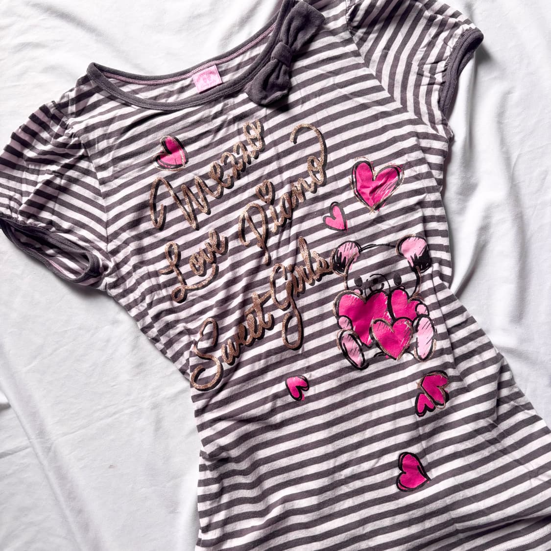 빈티지 메조피아노 갸루 리본 티셔츠 상품이미지2