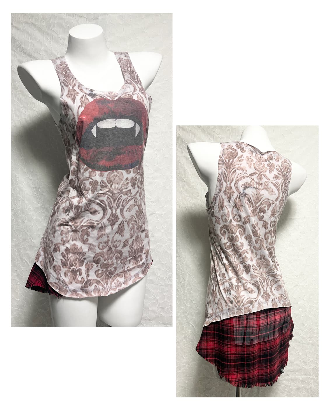 빈티지 펑크 트라이벌 레이어드 슬리브리스 탑 상품이미지1