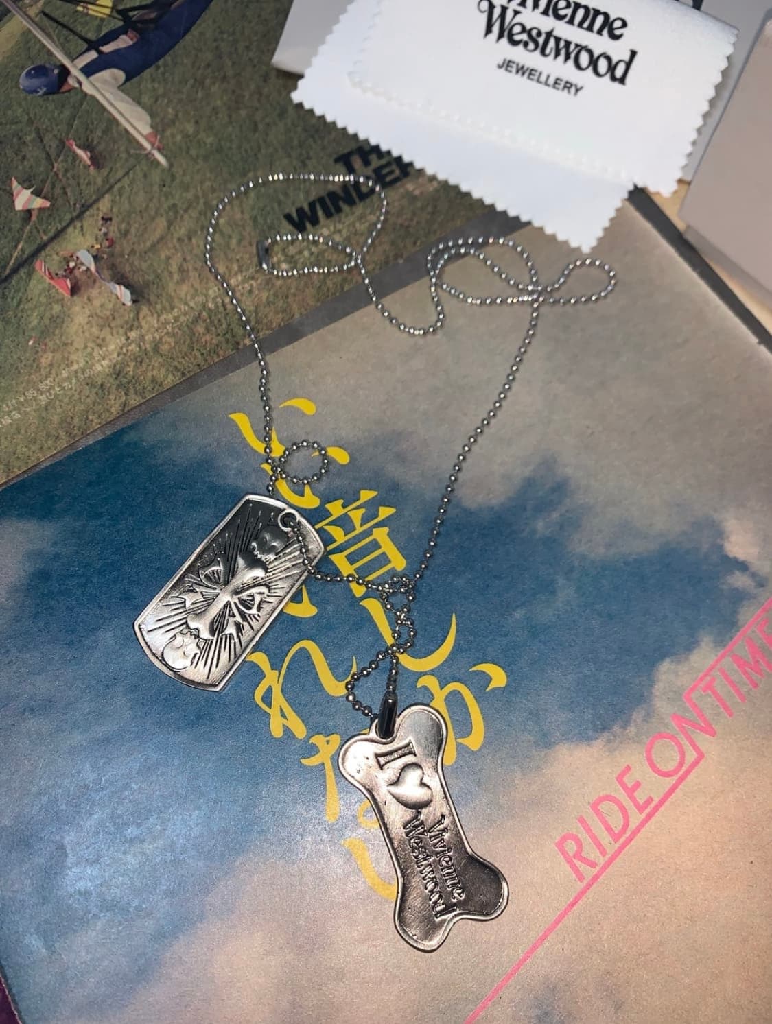 비비안웨스트우드 아카이브 레터링 orb 각인 도그택 팬던트 목걸이 상품이미지1