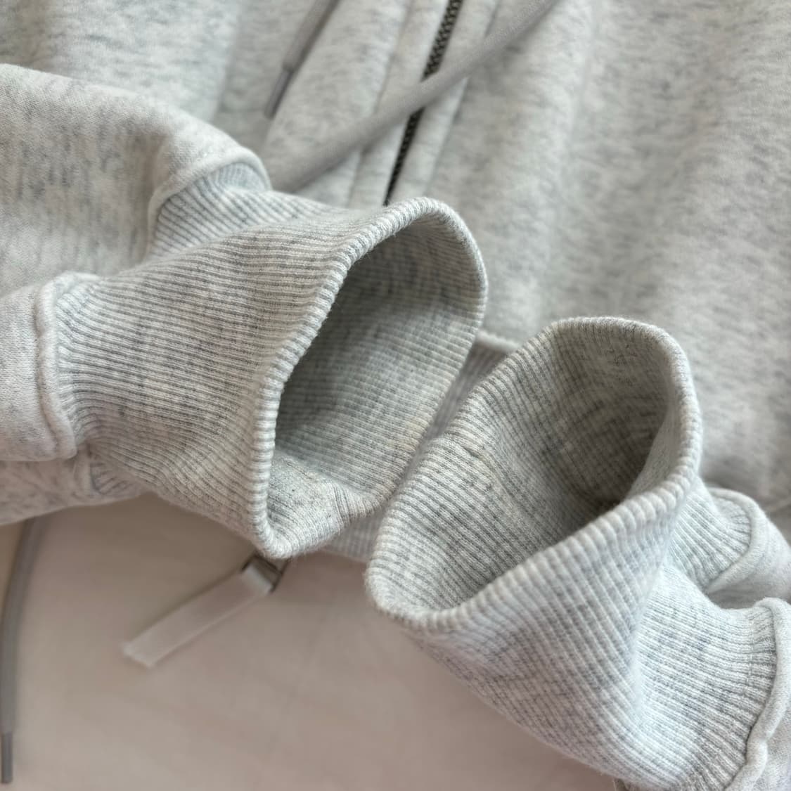 파르티멘토 우먼 기모 크롭 후드집업 멜란지 1회 착용 거의 새 옷 상품이미지8