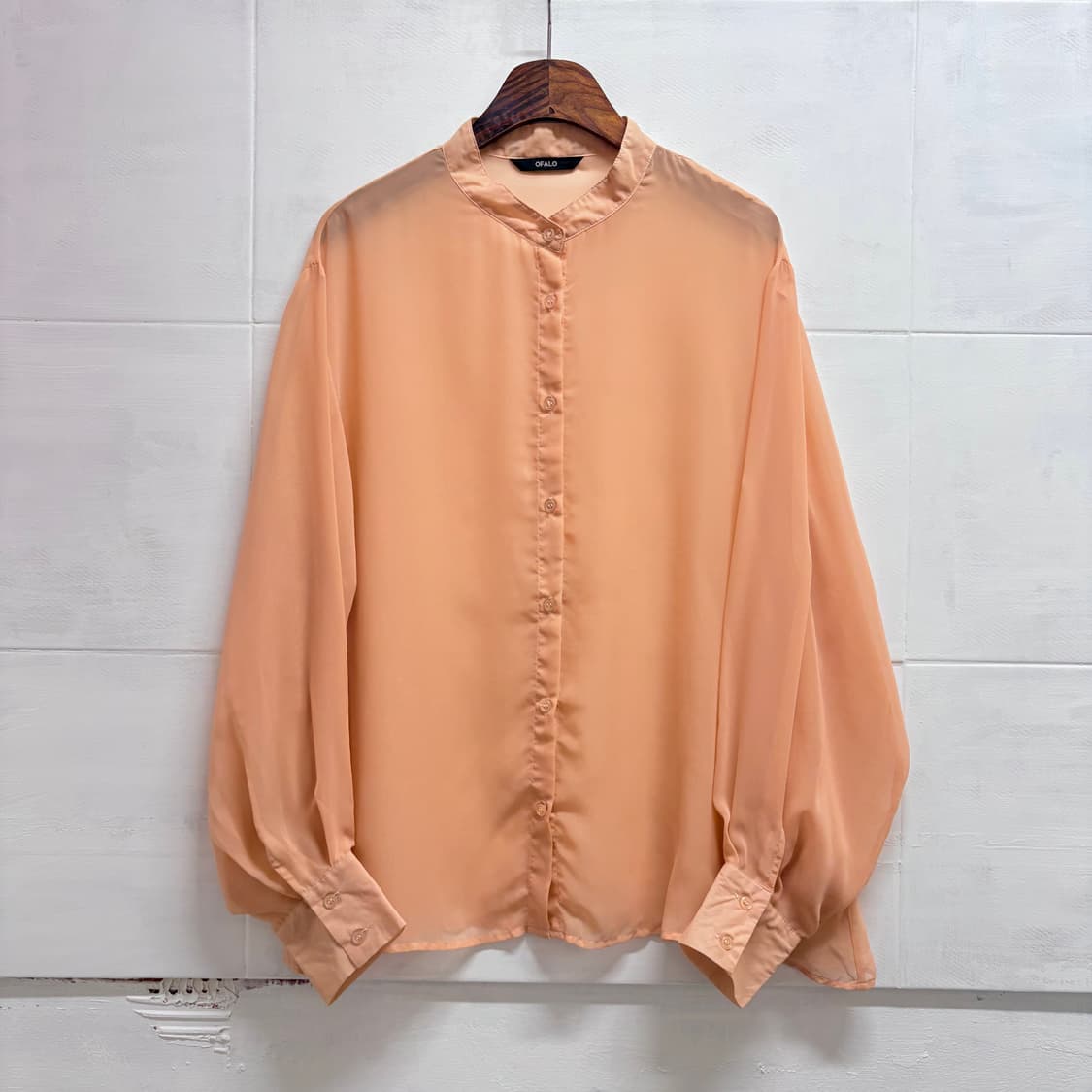 도쿄 OFALO 셔링 시스루 페어리 블라우스 L JPN 상품이미지1