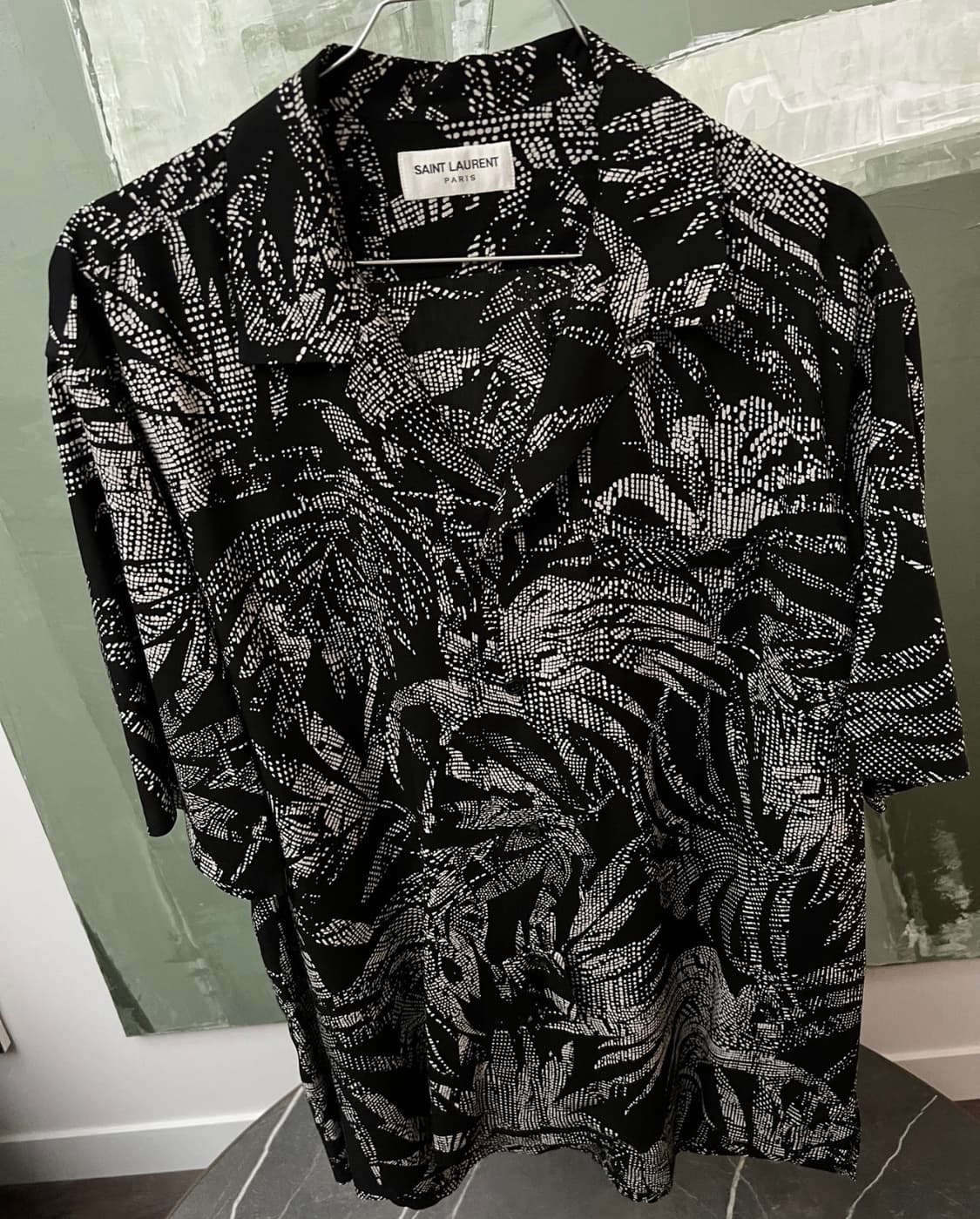 [BTS 뷔님 착용] 생로랑 21ss 트로피컬 리프 셔츠 상품이미지3