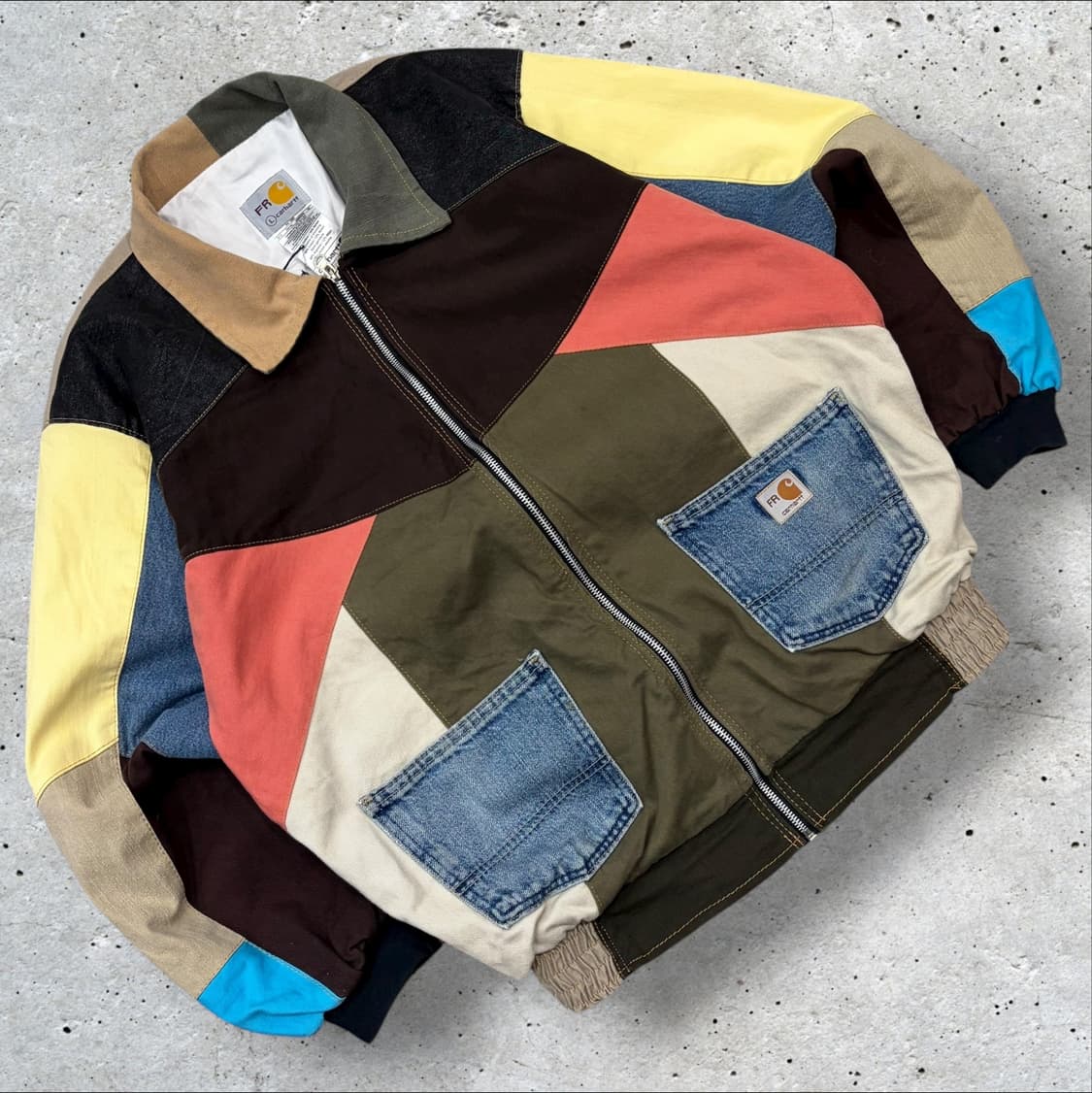[L] 칼하트 FR 리메이크 패치워크 멀티컬러 자켓 B243 상품이미지1