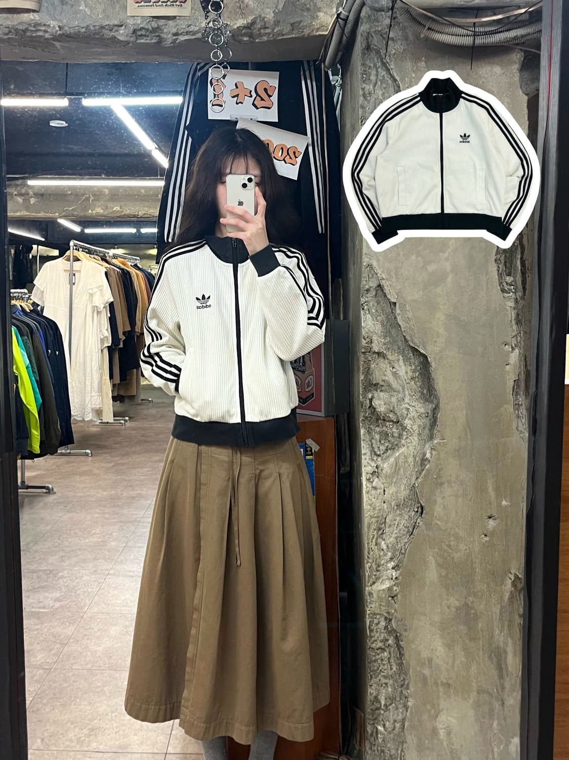 아디다스 니트 트랙탑 져지 화이트 S #csz3693 상품이미지1