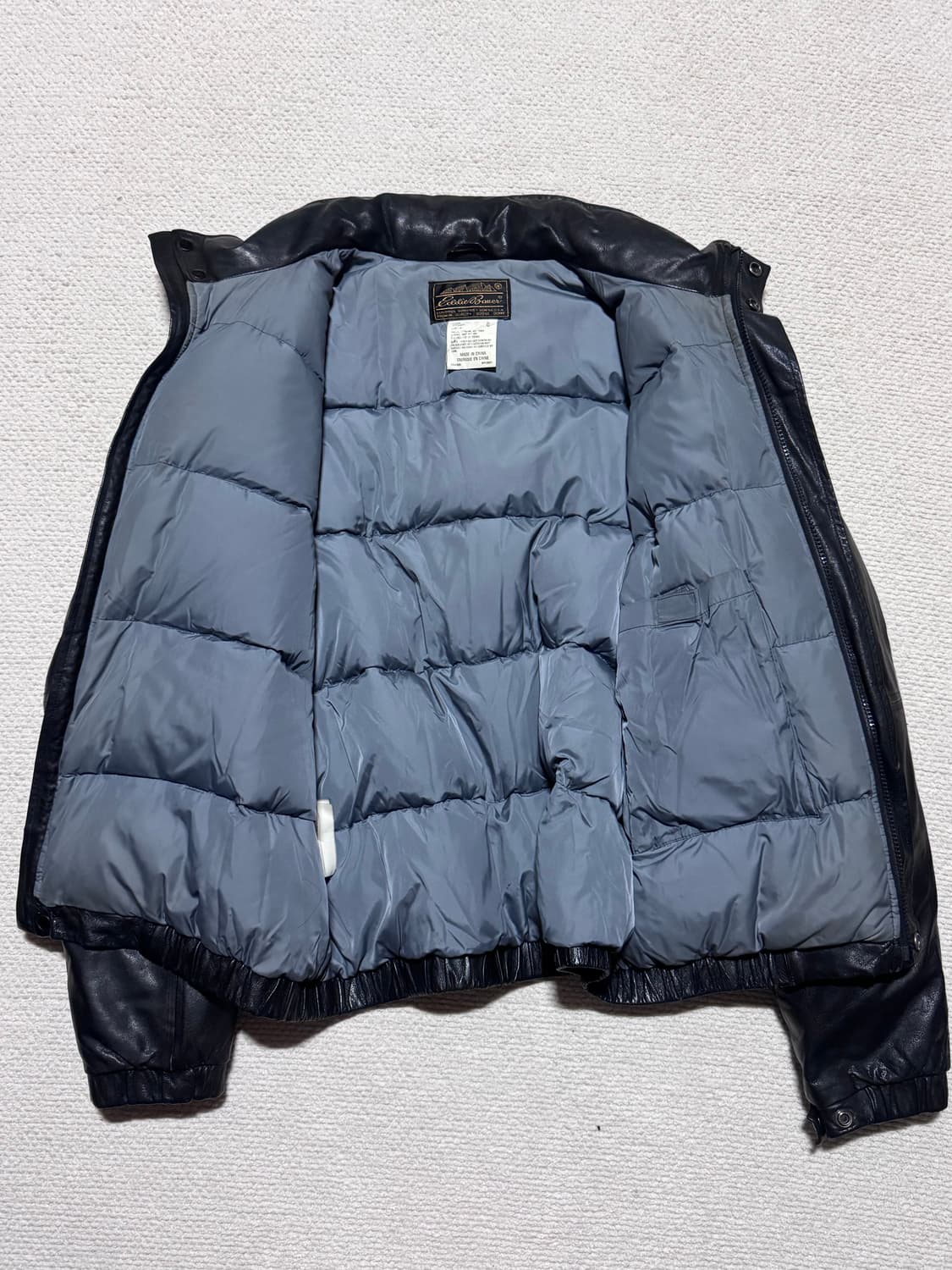 90s 에디바우어 Eddie Bauer 레더 구스다운 페딩 L 상품이미지6