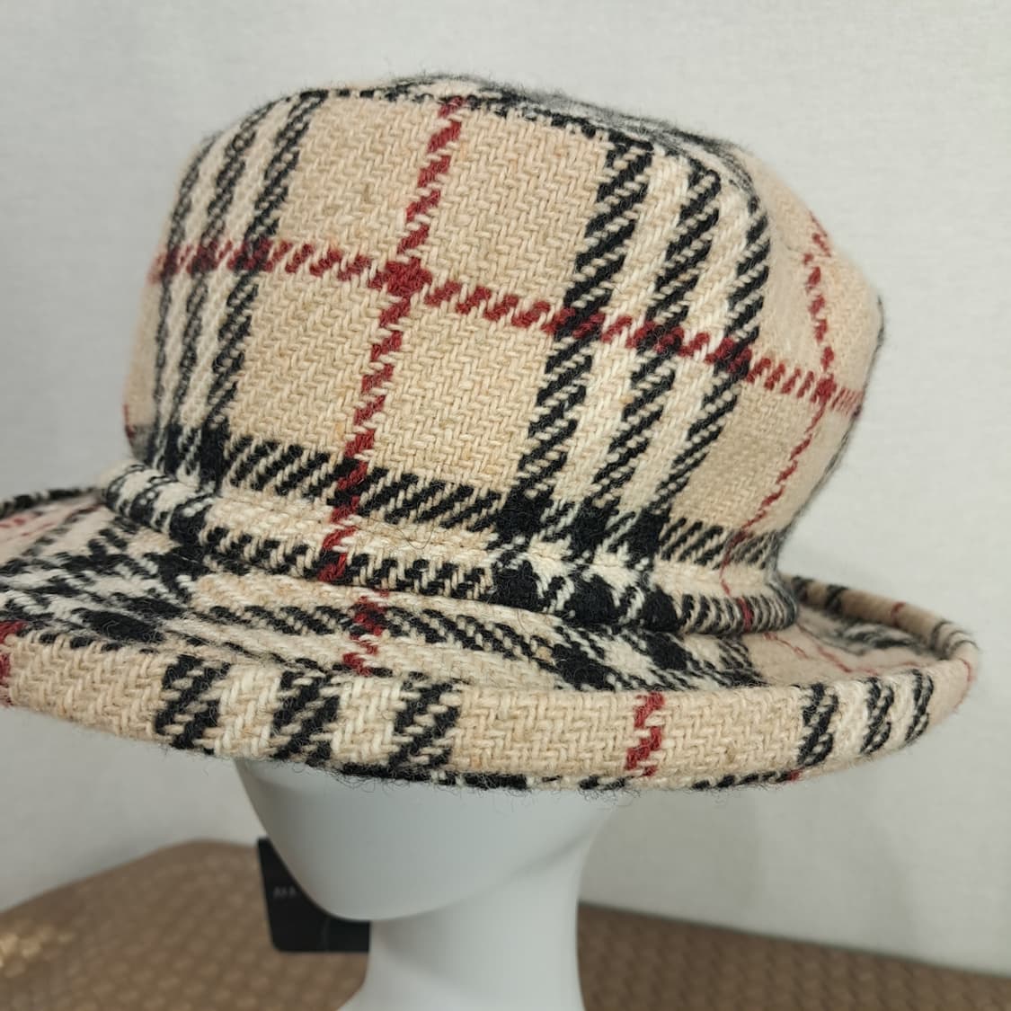 CL199 버버리 영국판 신품 램스울 노바체크 베이지 햇 상품이미지1