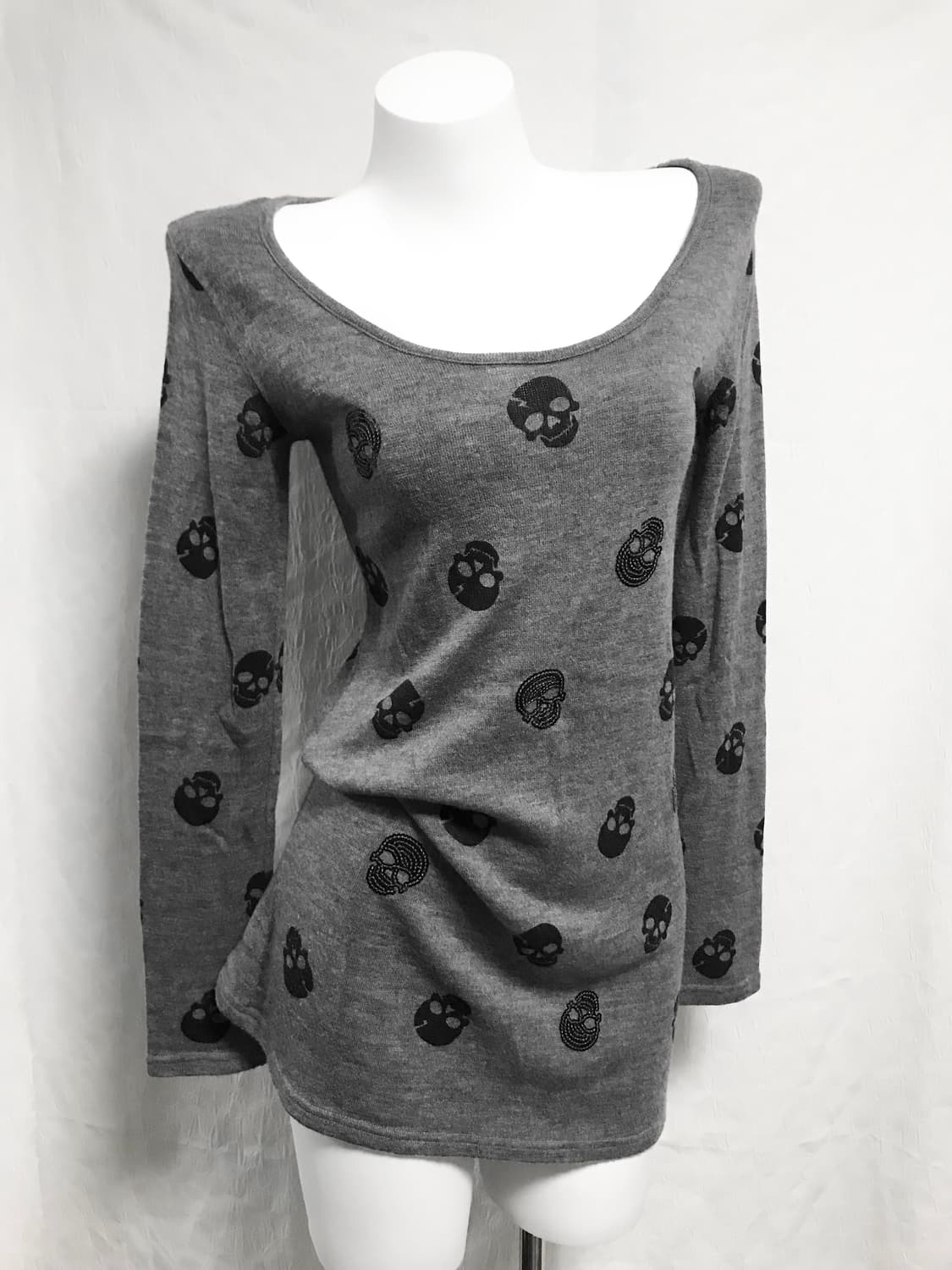 빈티지 cecil mcbee 세실맥비 해골 니트 롱슬리브 탑 상품이미지1