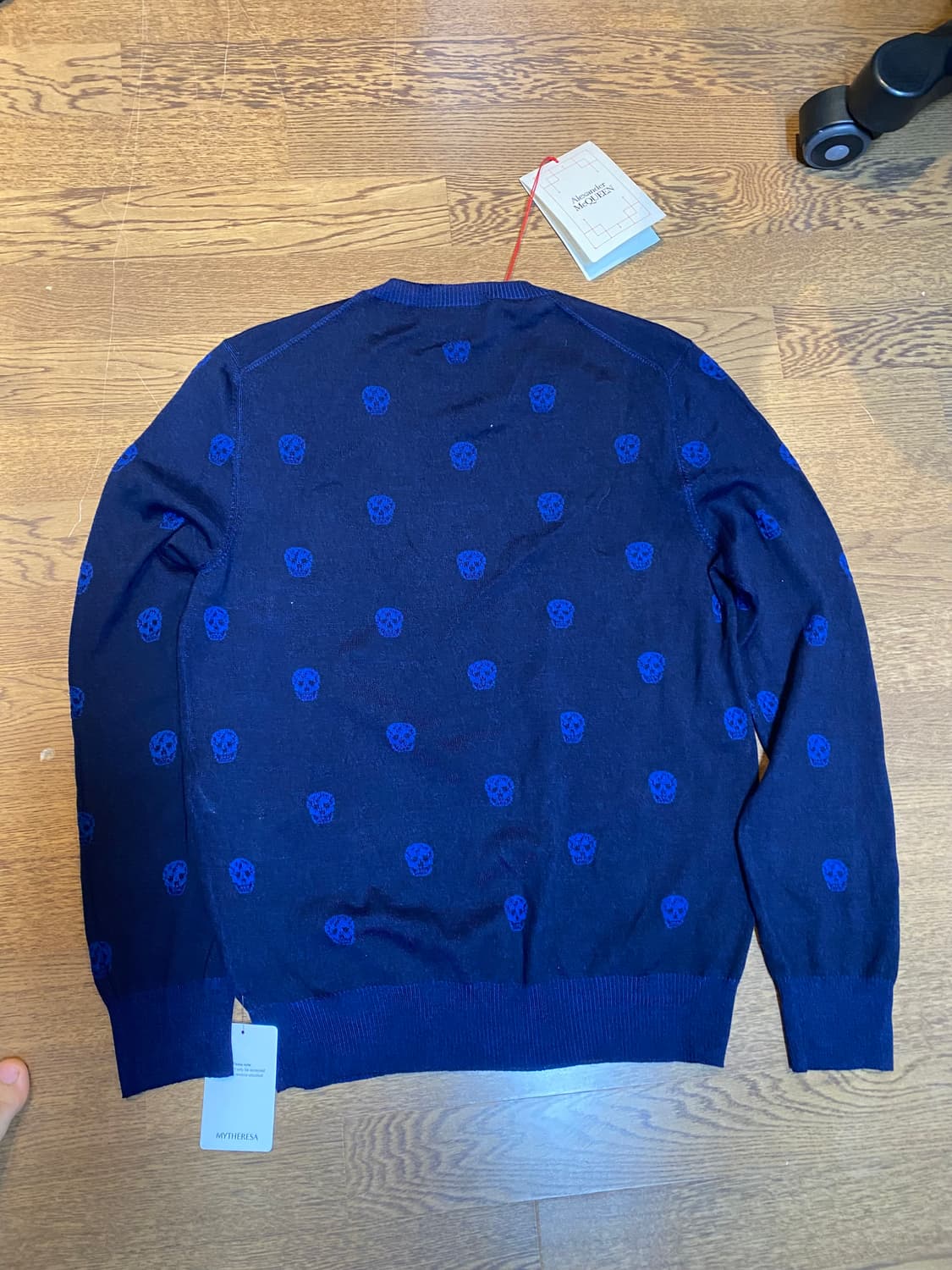 알렉산더맥퀸 스컬 자수 울 니트 L 블루 새상품 상품이미지7