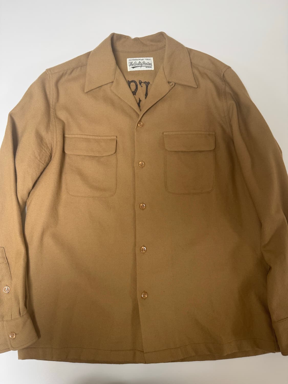 와코마리아 오픈카라 울 셔츠 상품이미지1