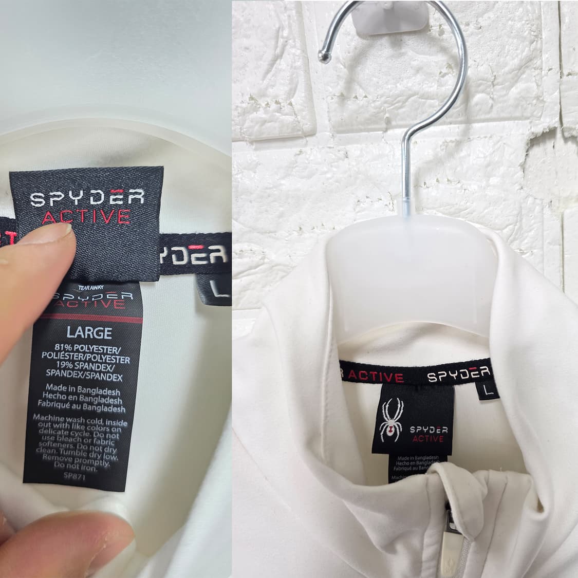 택포// 스파이더 여성 화이트 바람막이 L edi 상품이미지2