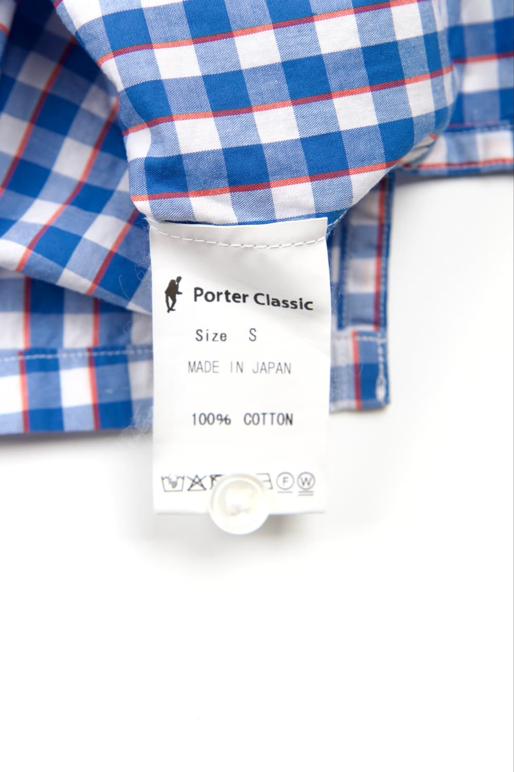 PORTER CLASSIC 케루악 깅엄 체크 셔츠 블루  상품이미지8