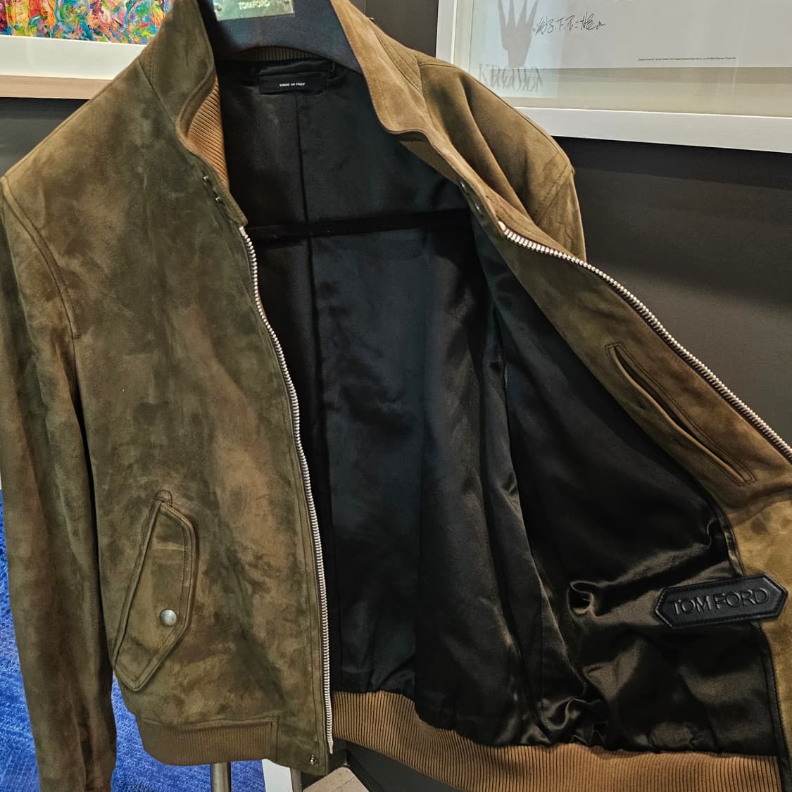 톰포드 캐시미어 스웨이드 헤링턴 하이넥 자켓 상품이미지6