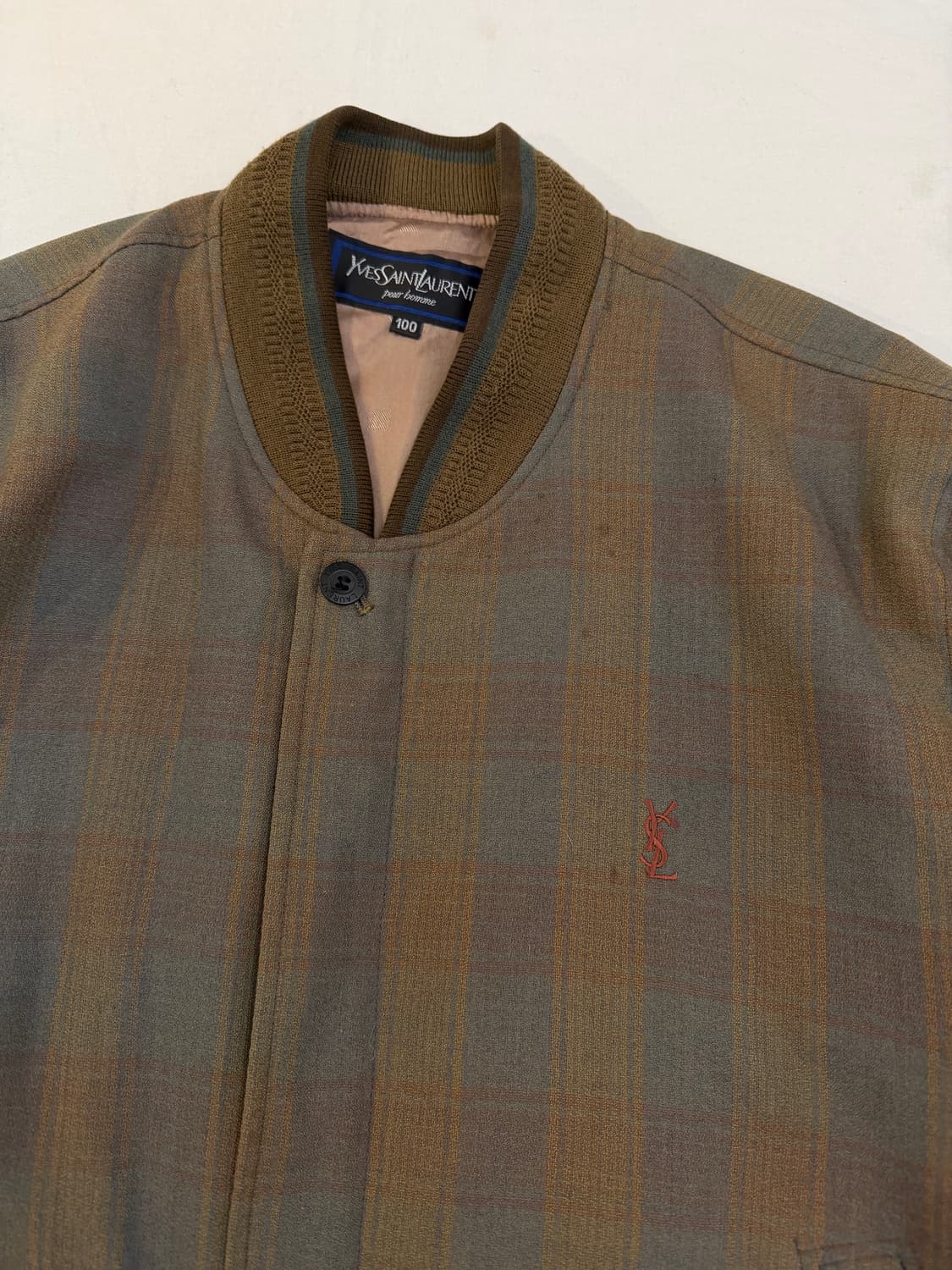 90s YSL 입생로랑 빈티지 블루종 봄버자켓 베이지 상품이미지2