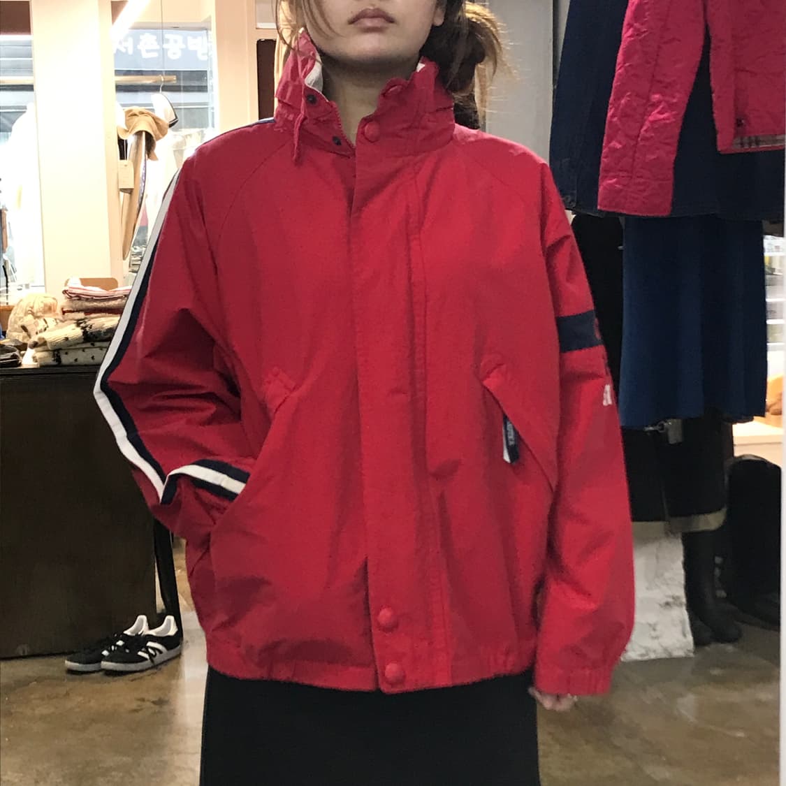노티카 레드 집업 윈드브레이커 블루종 자켓 남성 102 여성 프리사이즈 상품이미지7