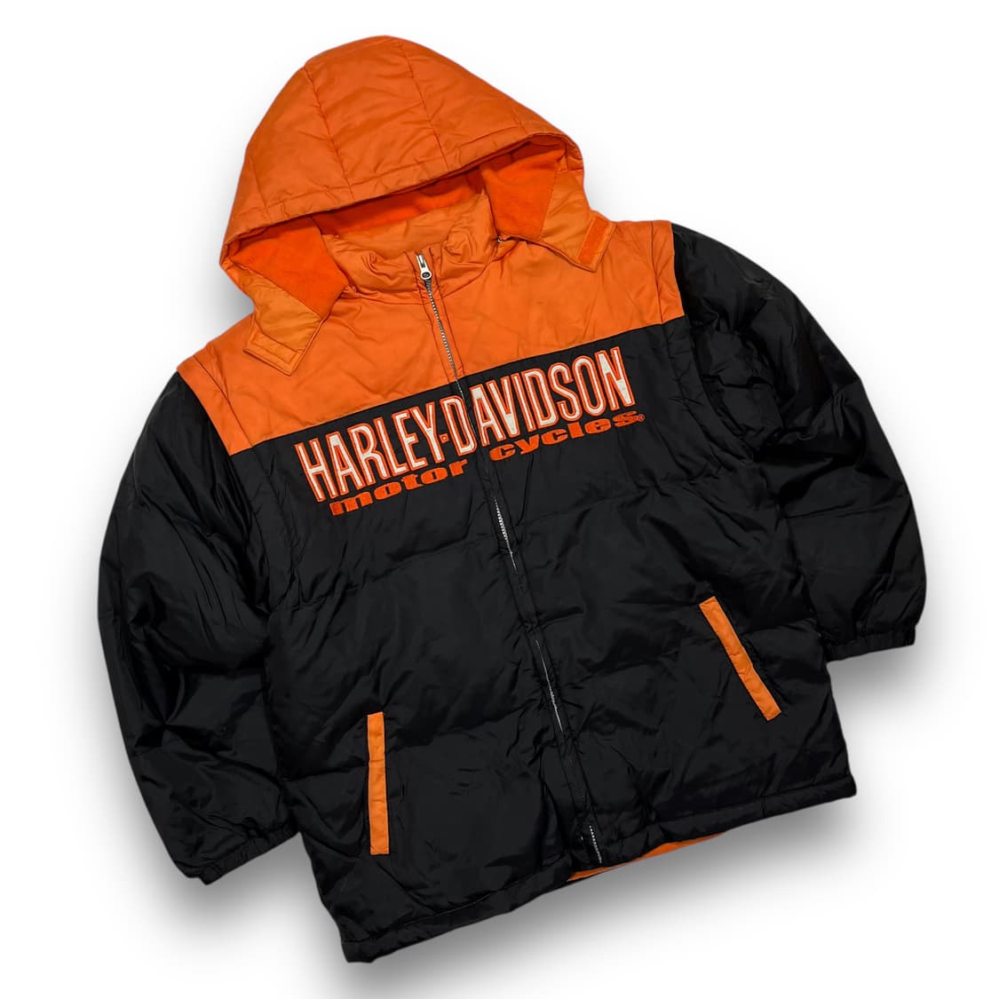 할리데이비슨 빅로고 해체주의 패디드 후디 집업 상품이미지2