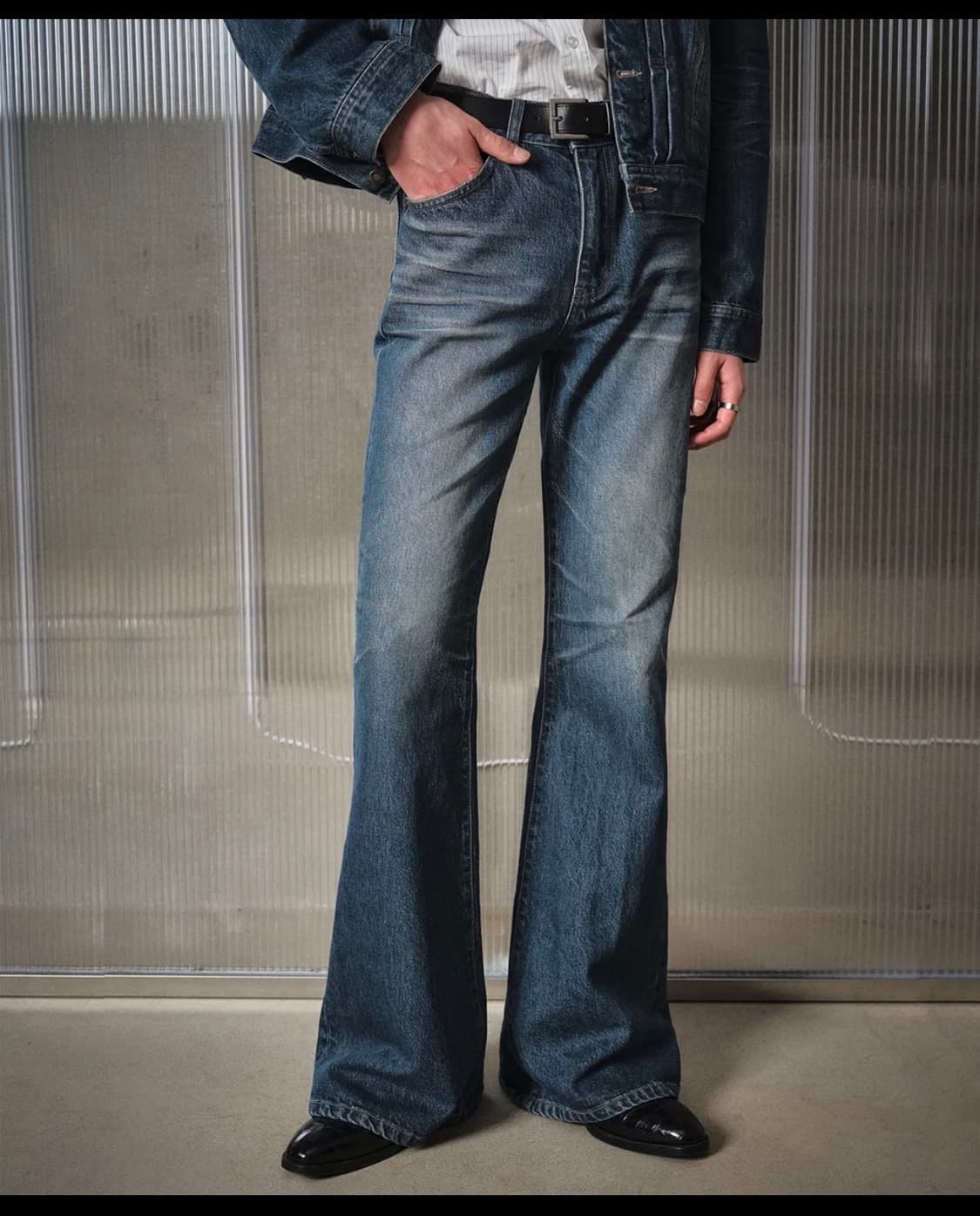 잔느 플레어 데님 프렌치 블루 46 사이즈 상품이미지1