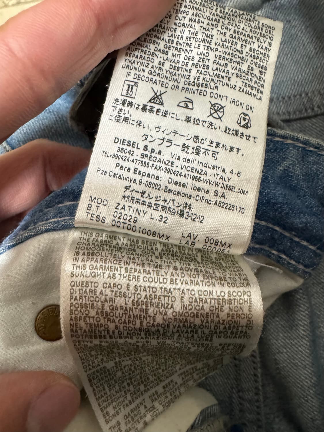 디젤 자티니 데님팬츠 상품이미지10