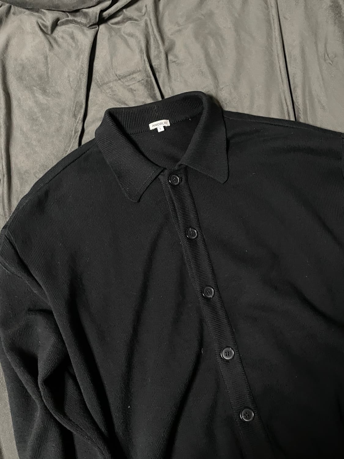 아노블리어 블랙 크롭 카라 가디건 L 상품이미지2