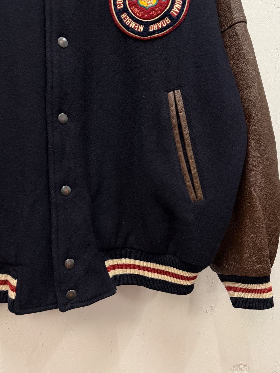 XL) 90s McGREGOR CLUB Leather Arm Varsit 상품이미지4