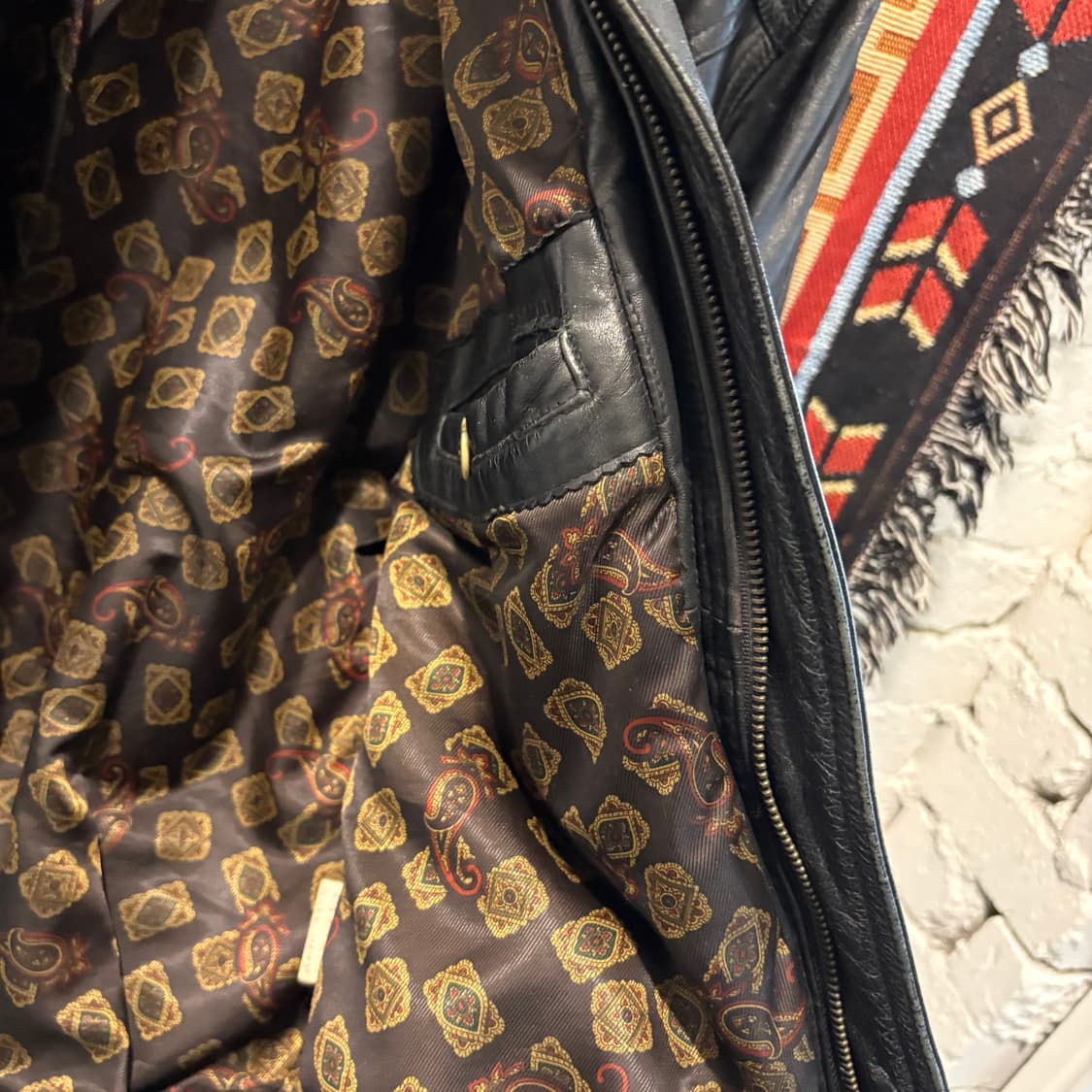 90s빈티지 소가죽 무스탕 봄버 자켓 상품이미지8