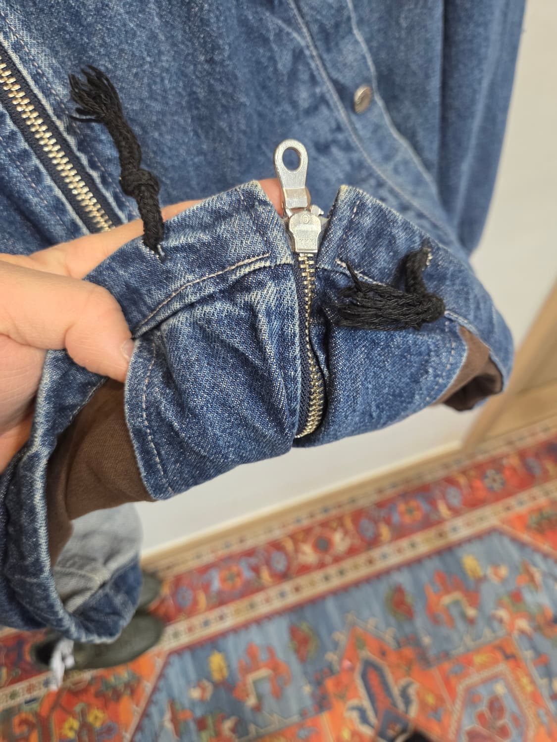 Lmc 스톤 워시드 빅로고 데님 후드자켓 L 오버핏 상품이미지6