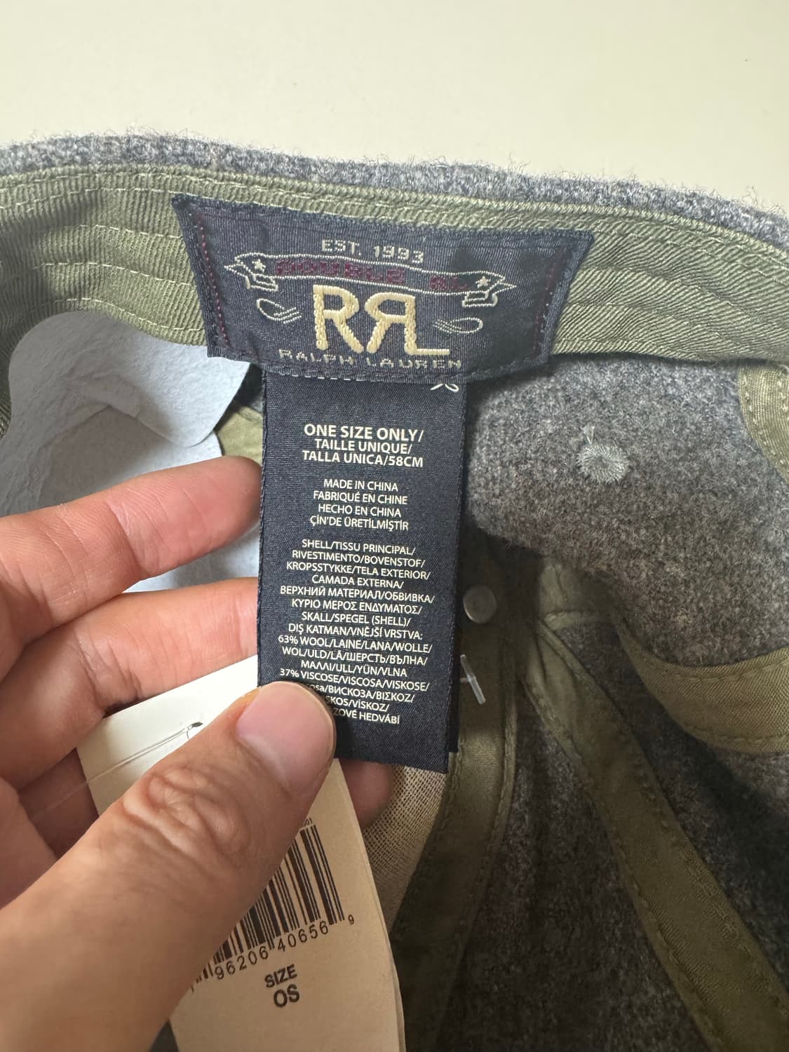 RRL 로고 울 블렌드 펠트 볼캡 그레이 상품이미지3