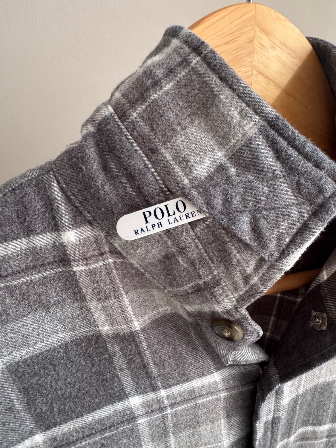 폴로 플란넨 셔츠 그레이체크 클래식핏 S 상품이미지4