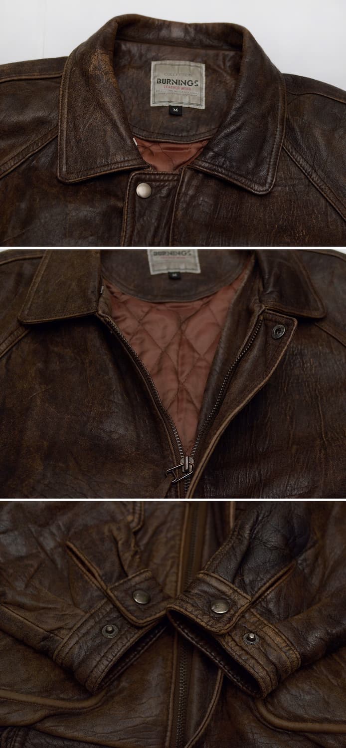 버닝 컬렉션 재팬 쉽스킨 러스틱 레더 A2 가죽 봄버 (100+) 상품이미지9