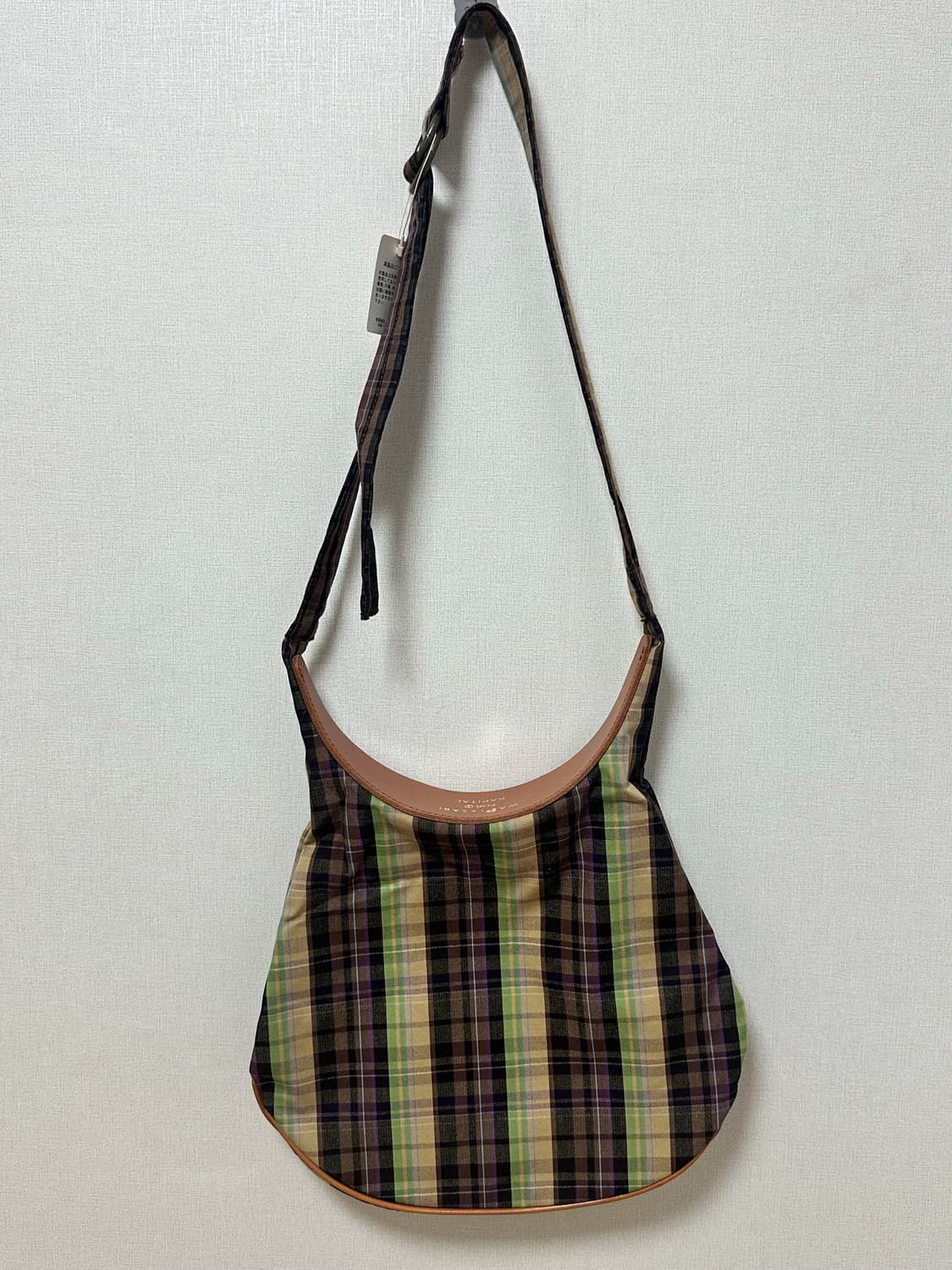 (새상품, 택o) Kapital 캐피탈 펠리컨 체크 숄더백 상품이미지3