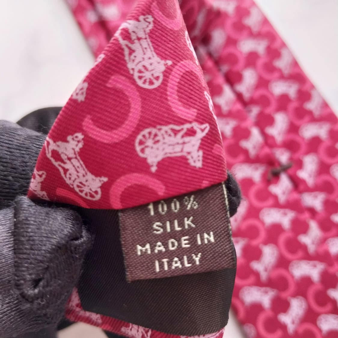 셀린느 실크 레드 트리옴프 슬림 넥타이 7.6cm A+등급 K1324
 상품이미지10