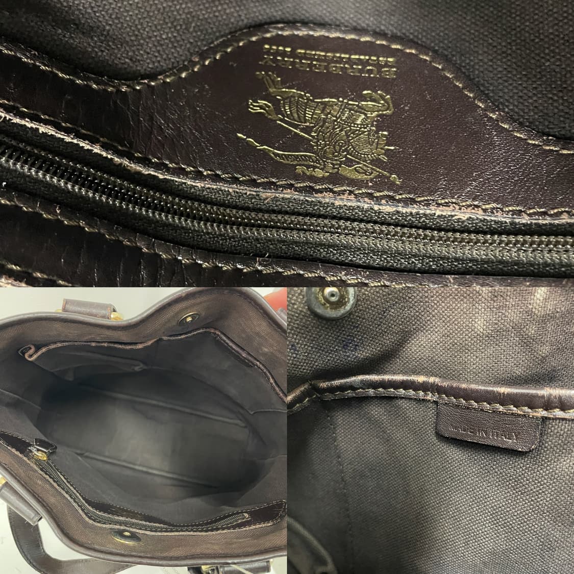 버버리 PVC 노바 체크 레더 핸들 토트백 상품이미지10