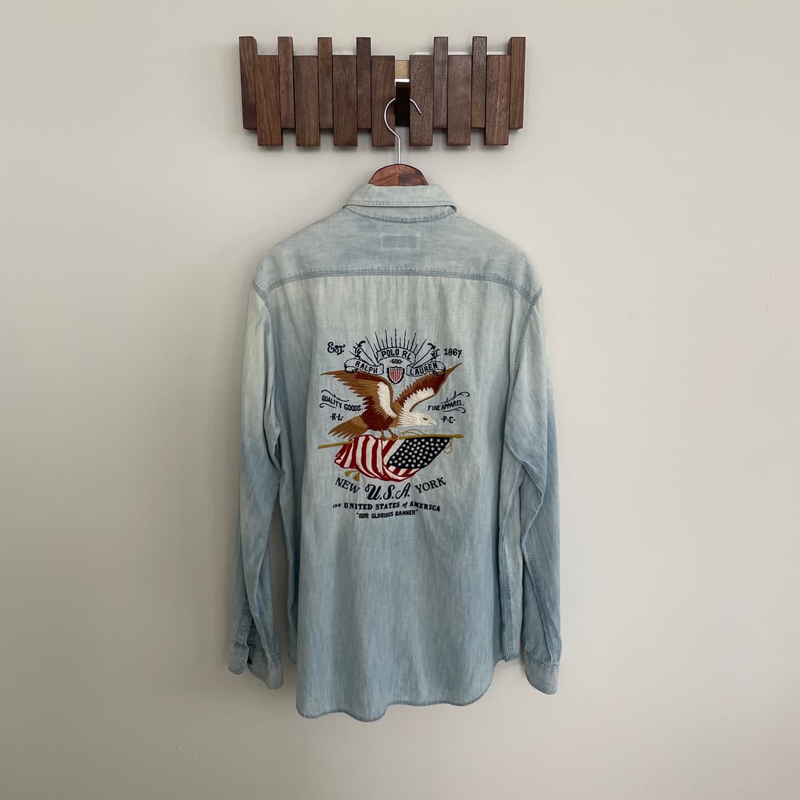 폴로 랄프로렌 아메리칸 자수 라이트 데님 셔츠 상품이미지2
