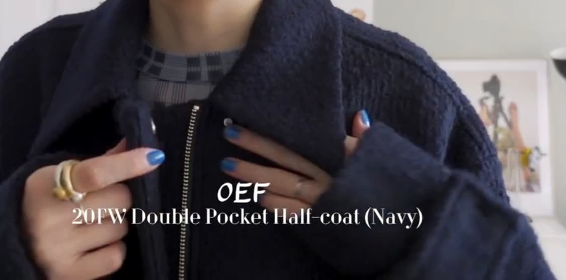 oef 오이에프 더블 포켓 하프 코트 상품이미지5