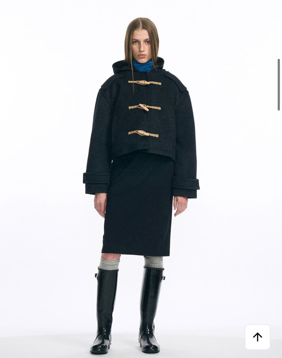 파르티멘토 우먼 숏 더플코트 차콜그레이 F 상품이미지3