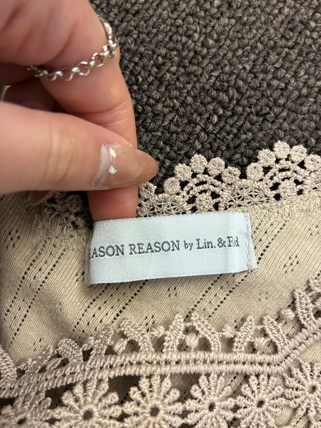 LL)Japanese vintage 여성 레이스 디테일 베이지 나시 상품이미지3