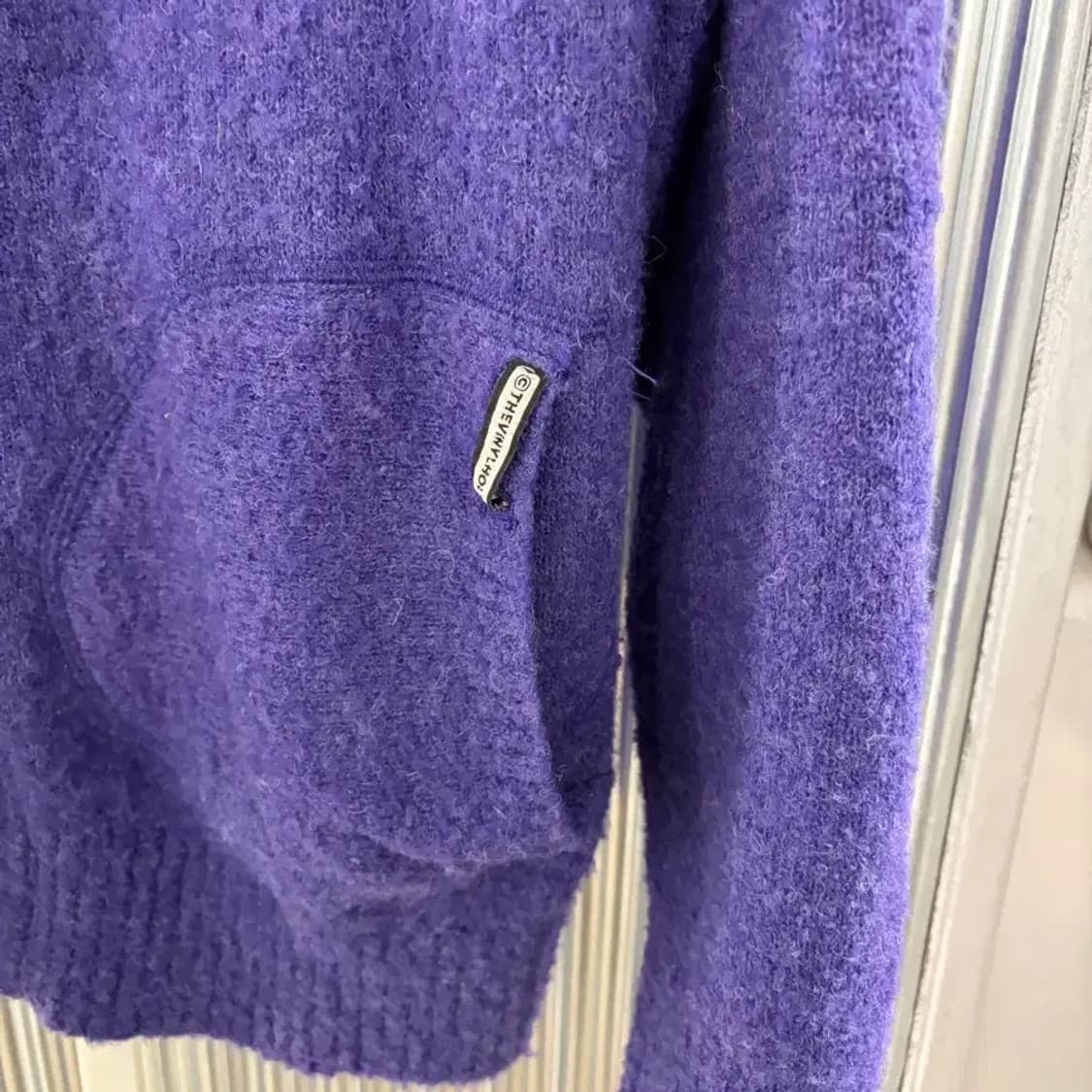 Thevinylhouse knit zipup purple S 상품이미지4