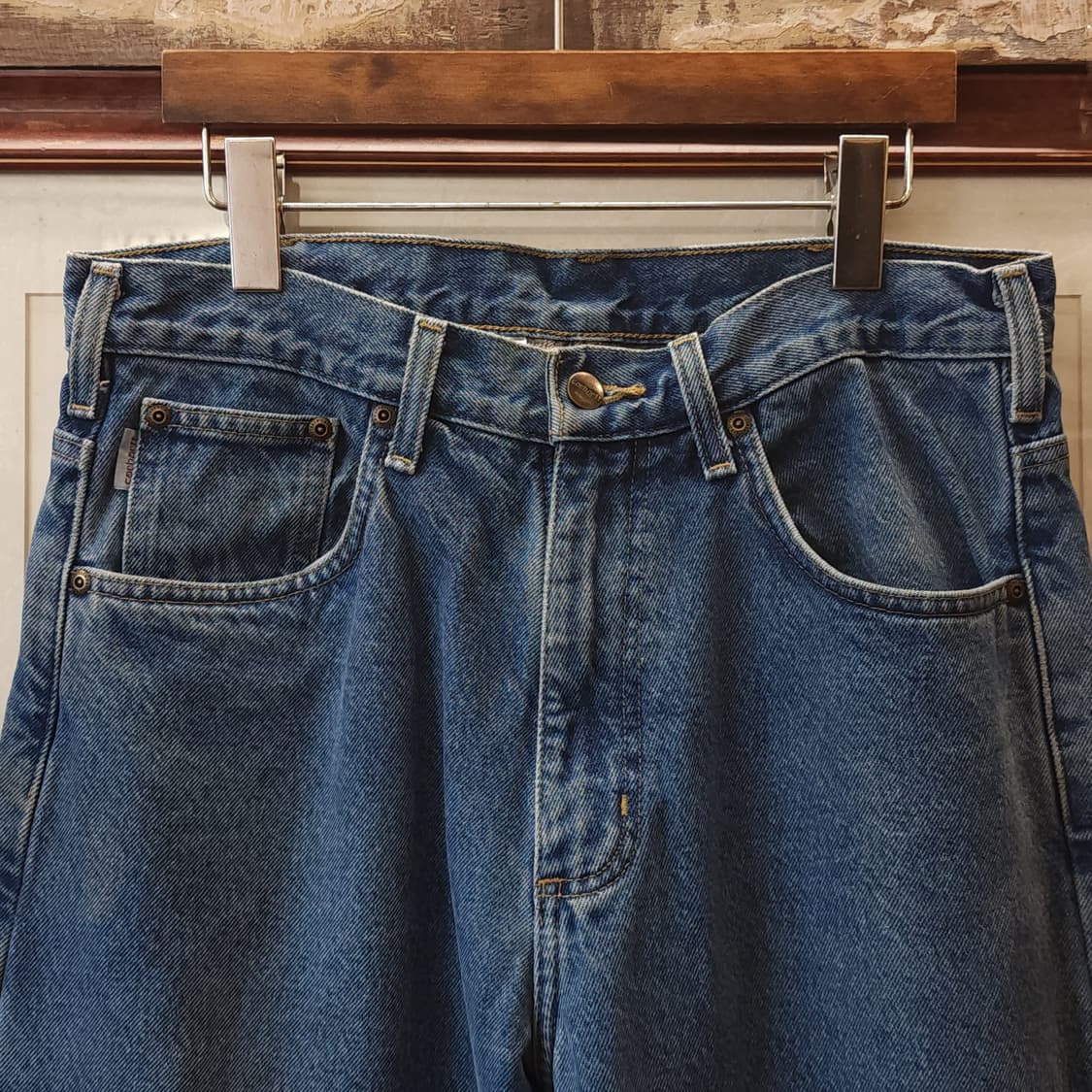 칼하트 데님팬츠 체크 라이닝 워크 데님 팬츠 32x32 상품이미지3