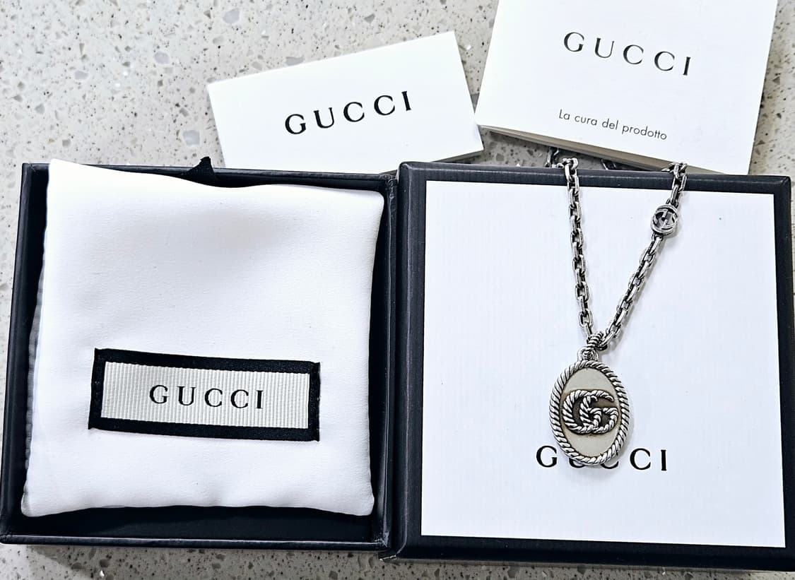 구찌 GG 마몬트 목걸이 실버 [정품/풀구성] 상품이미지4