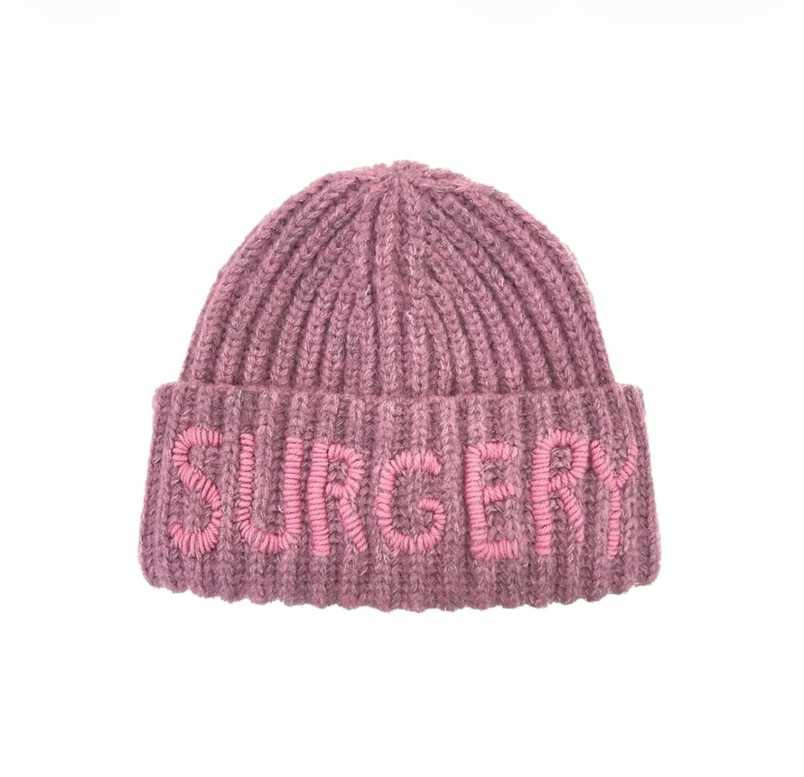 써저리 핸드스티치 자수 비니 핑크 상품이미지1